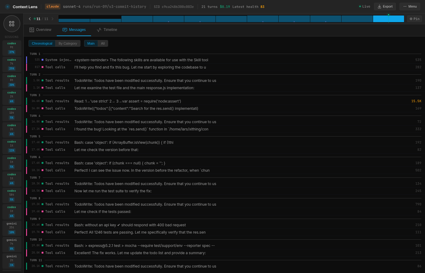 Sonnet message view: read tests, read code, git show, fix, test